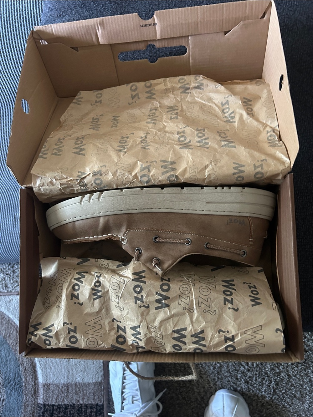 Woz Tan Leather Boat Shoe Sneaker - Lace-Up Casual